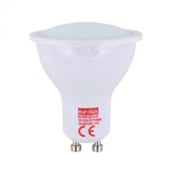 Eurolux G941WW Warm White GU10 3W LED (4pc Pack)
