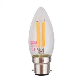Eurolux G957 Warm White B22 4W Clear Filament Candle LED