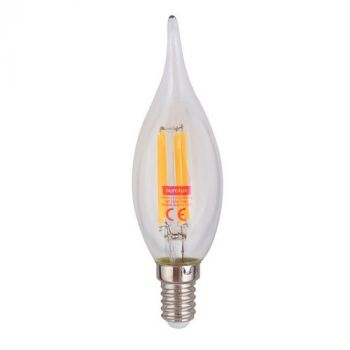 Eurolux G970 Warm White E14 4W Clear Filament Flame Candle LED
