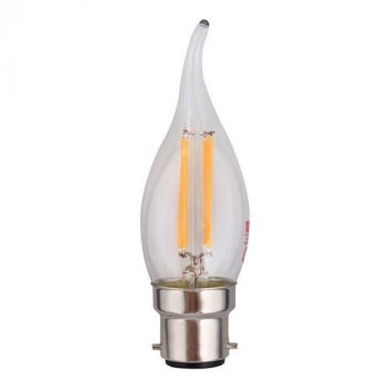 Eurolux G972 Warm White B22 4W Clear Filament Flame Candle LED