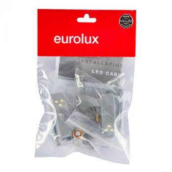 Eurolux H122PP LED Cupboard Hinge Light Grey Twin Pack PP