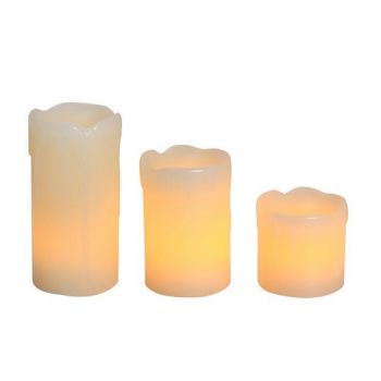 Eurolux H151 3Pcs LED Candle Dripping Effect Yellow Ivory