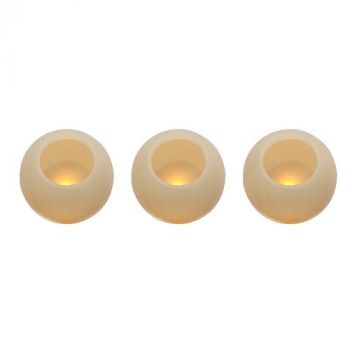 Eurolux H155 3Pcs LED Candle Ball Shaped Rustic Surface Ivory