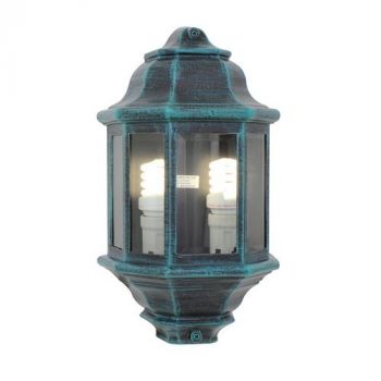 Eurolux O50VG Wall Half Lantern 2 Lamp Holders Verde Green