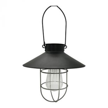 Eurolux O616BS Large Solar Hanging Cage Lantern Black/Silver