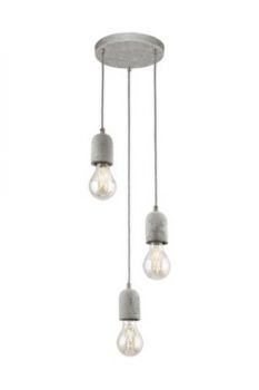 Eurolux P1003 Silvares 3LT Pendant Grey Concrete Grey