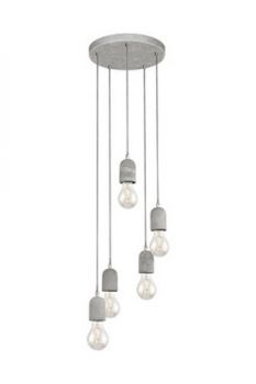 Eurolux P1006 Silvares 5LT Pendant Grey Concrete Grey