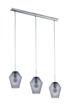 Eurolux P1011 Murmillo 3LT Pendant Smoked Glass Chrome