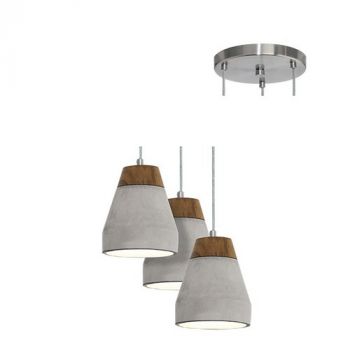 Eurolux WYN-P1062 Tarega Pendant 3L 60w E27 Brown/Grey Grey