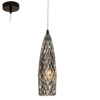 Eurolux P1112SG Pendant Glass E27 Matt Black/Smokey Grey