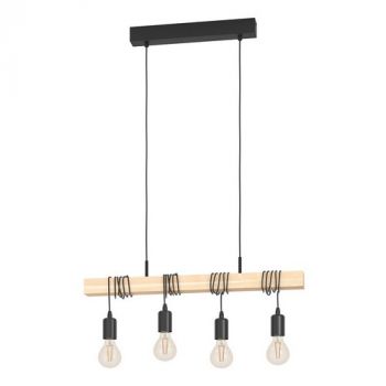 Eurolux P1210 Townshend 4LT Pendant Black/Wood