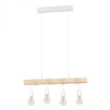 Eurolux P1210W Townshend Pendant 4x60w E27 White/Wood