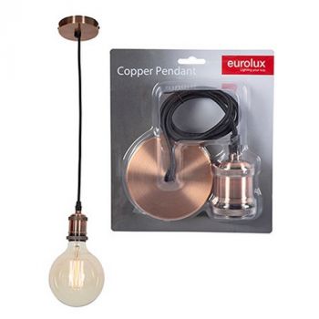 Eurolux P1296C, P1296AB, P1296CH Pendant Aluminium E27 CE Lampholder (Multiple Colours/Finishes)