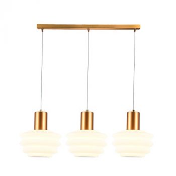 Eurolux P1318 Beehive Trio Pendant White and Brass LED 18w 3000K