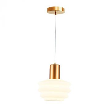 Eurolux P1319 Beehive Single Pendant White and Brass LED 6w 3000K