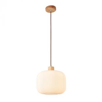 Eurolux P1360 Nesta1 Pendant Wood/Glass E27 1x40W White