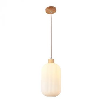 Eurolux P1361 Nesta2 Pendant Wood/Glass E27 1x40W White