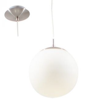 Eurolux P198O Rondo Pendant 200mm 100W E27 Opal Satin Chrome