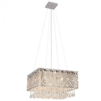 Eurolux P373 Square Chrome Inside Out Crystal Pendant - Including 16 X 10W G4 12V Chrome