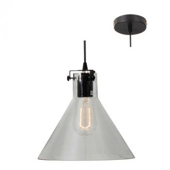 Eurolux P482 Pendant Clear Glass And Metal (250mm) Black/Clear