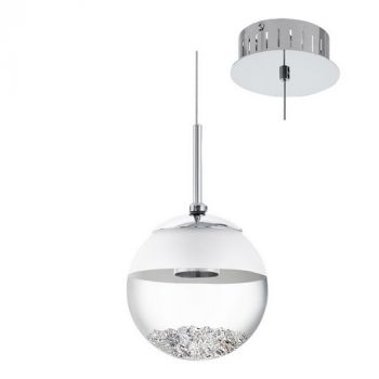 Eurolux P559 Montefio 1 LED Pendant Chrome/Clear Chrome
