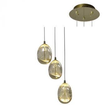 Eurolux P561G LED Dew Drop 3Lt Pendant Gold Gold
