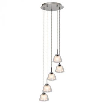 Eurolux P567CH Pendant 5LT Chrome/Clear (G9) Chrome