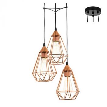 Eurolux P691C Tarbes 3 Lights Pendant Copper