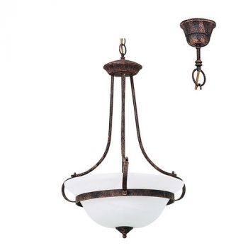Eurolux WYN-P72BRR pendant 3 lights alababater glass brown rust Rust