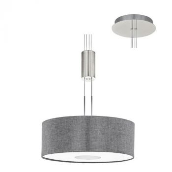 Eurolux P790 Romao 1100 X 380 Grey Fabric Round Satin Chrome