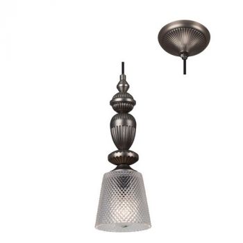 Eurolux P857 Nottingham Pendant Black With Clear Glass Black Nickel