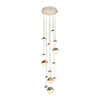 Eurolux P872 Dew Drop 14LT Pendant Dimmable 3000K Chrome