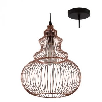 Eurolux P891CP Anthea Pendant Metal With Copper Grid Shade Copper