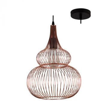 Eurolux P892CP Anthea Pendant Metal With Copper Grid Shade Copper