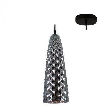 Eurolux P894CH, P894CP, P894G Rhine Pendant Metal With Glass Shade (Multiple Colours/Finishes)