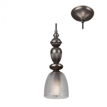 Eurolux P895 Nottingham Pendant Black With Clear Glass Black Nickel