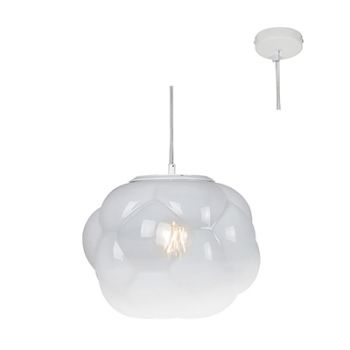Eurolux P897 Pendant Chrome Opal and Clear Glass 250mm Chrome