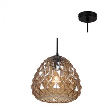 Eurolux P902CHA, P902OP, P902SM Colmar Pendant With Glass Black (Multiple Colours/Finishes)