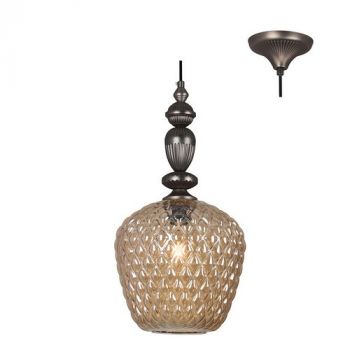 Eurolux P907CHA Lisbon Pendant Black With Glass Black Nickel/Champagne