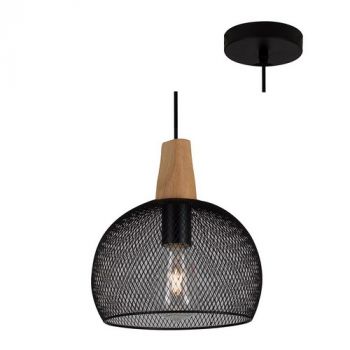 Eurolux P936B Namada Pendant Black E27 40W Black And Brown Wood