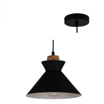 Eurolux P980B Charlotte Pendant 250mm Black And Brown Wood