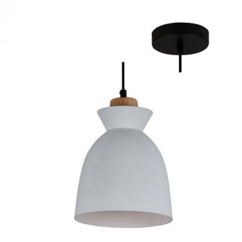 Eurolux P981W Charlotte Pendant 195mm White And Brown Wood