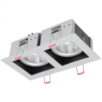 Eurolux PR346 Xin LED Downlight Square 2 X 6W Silver/Cool White