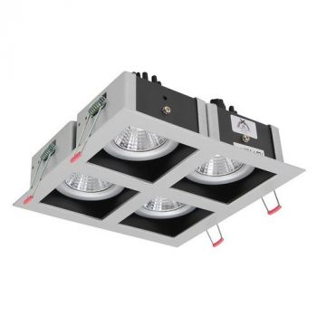Eurolux PR348 Xin LED Downlight Square 4 X 6.5W 4000K Silver