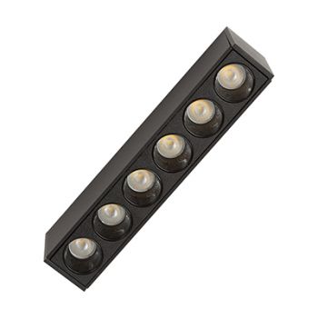 Eurolux PR721D Magnetic Track Spotlight LED 6x1w Black 3000K Dimmable