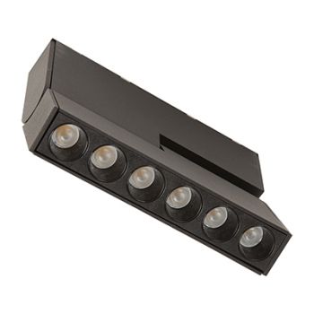Eurolux PR724D Magnetic Track Spotlight LED 6X1W Black 3000K Dimmable Black