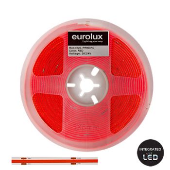 Eurolux PR903RD Cob Strip Light 5m IP20 24V LED 10W/M Red