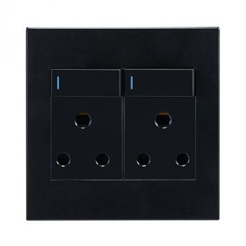 Eurolux RES57 Horizon Modern Double Socket 16A Black