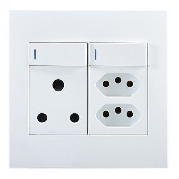 Eurolux RES58 Horizon Modern Single Socket+2 X Euro White