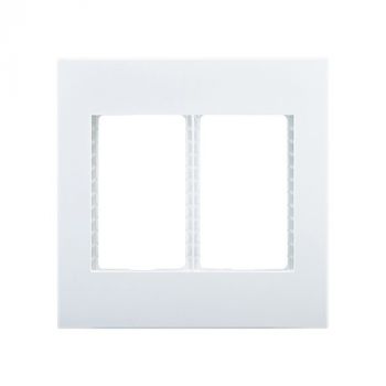 Eurolux RES75 Horizon Modern Double Socket Grid White